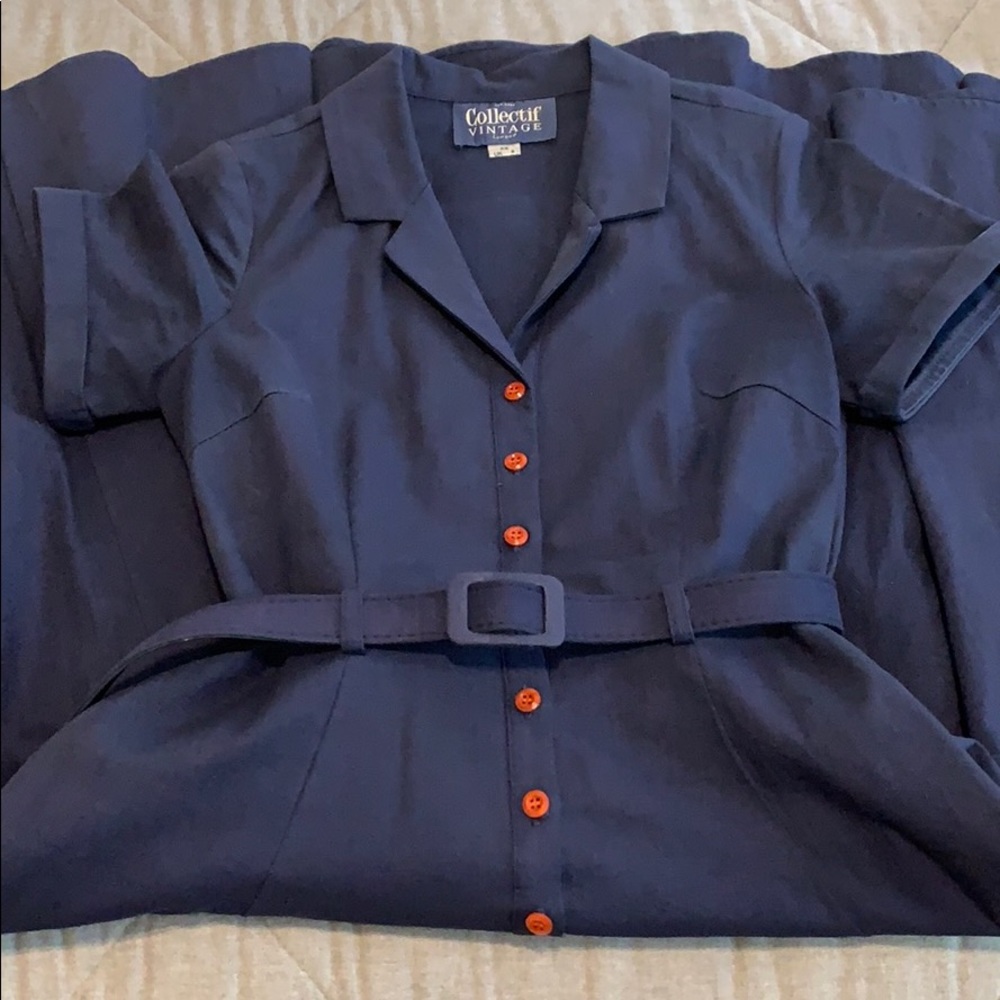 Collectif Navy Midi Dress